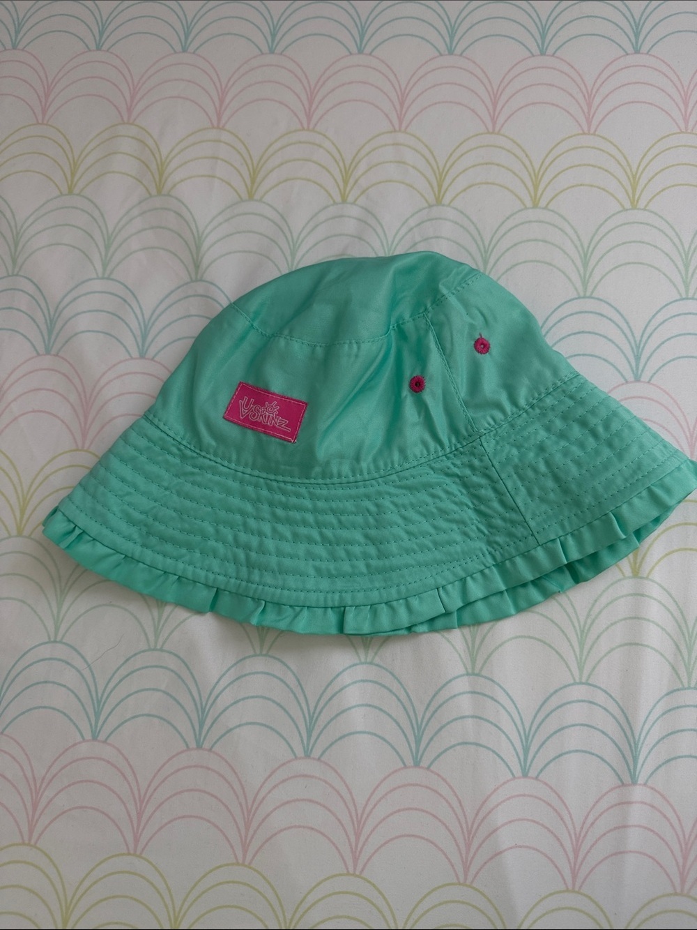 Kids Aqua Bucket Hat with Pink Accents by Vineyard Vines